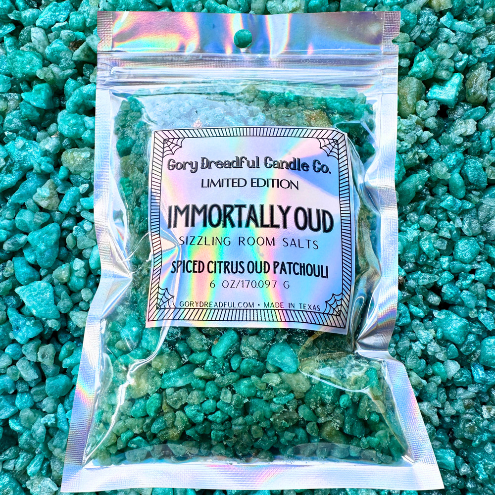 Immortally Oud Sizzling Room Salt Crystal Potpourri: Citrus Oud Patchouli